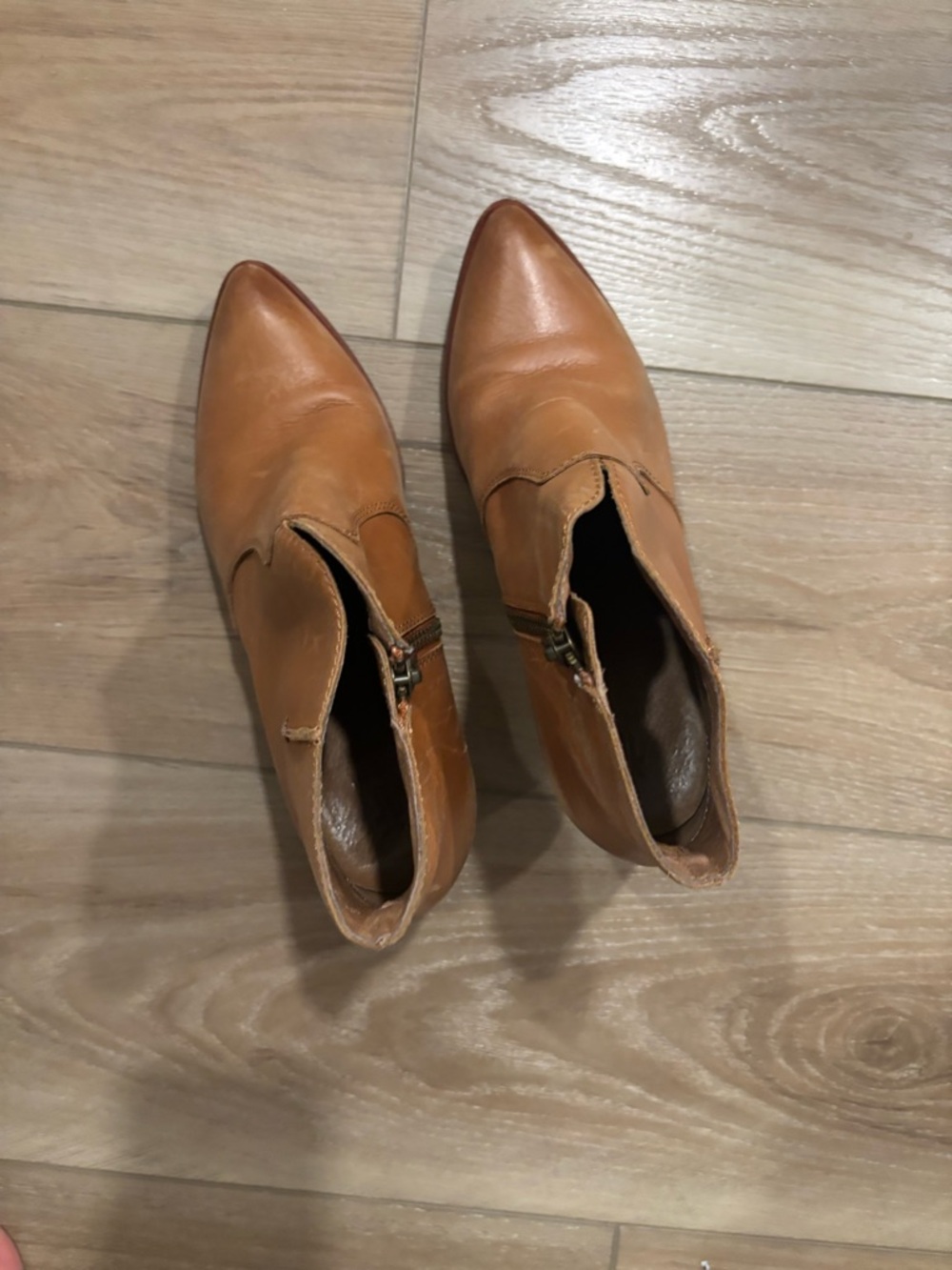 Frye Leather Ankle Boots with Side Zipper - Picture 3 of 8